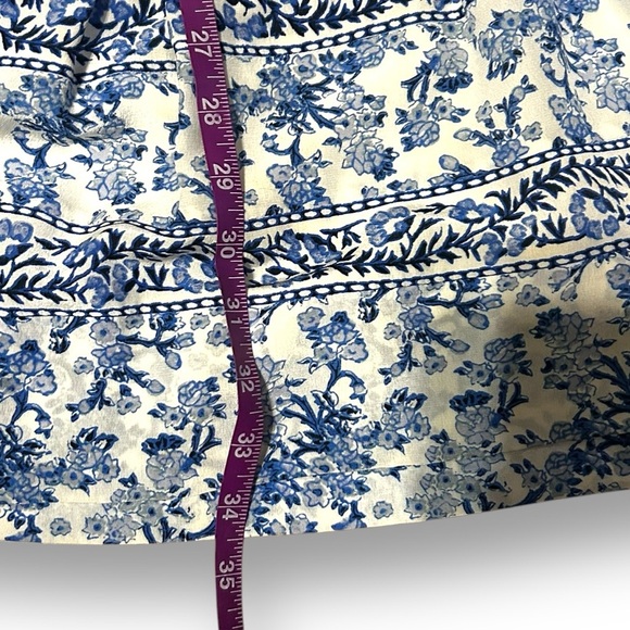 Rebecca Taylor Aimee Floral Silk Mini Shirt Dress Blue White Size 0 - Picture 8 of 12